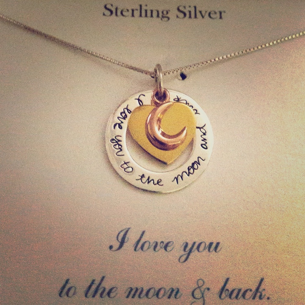 “I Love You To The Moon and Back” Sterling Silver - Picture 2 of 2